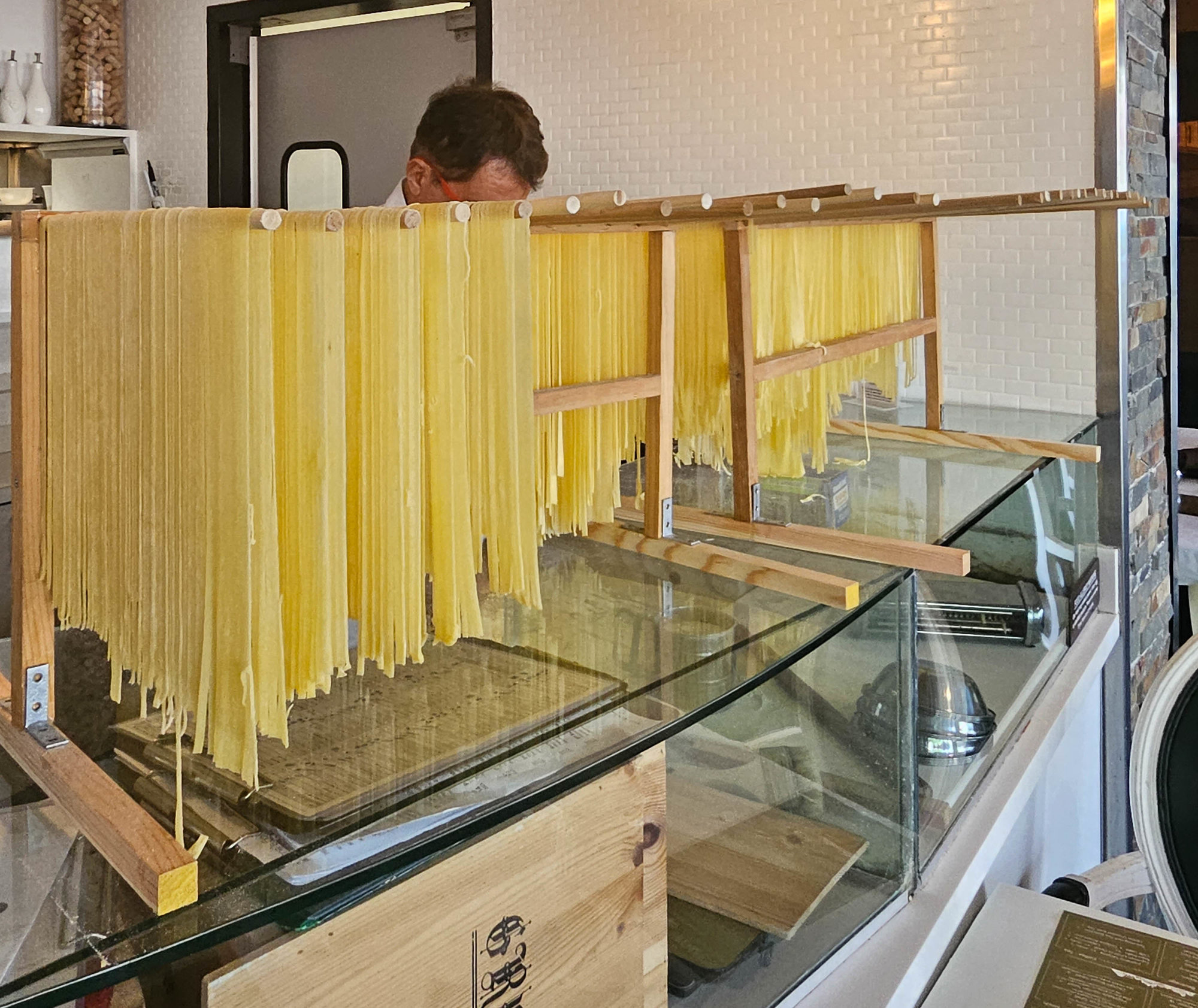 homemade pasta hanging out to dry